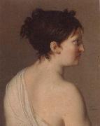 Elise Bruyere, Study of a young woman,half-length,in profile,wearing a white robe